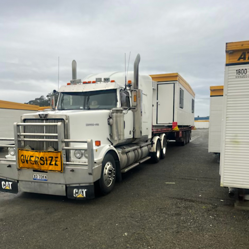 HIAB truck hire to move site sheds hunter valley